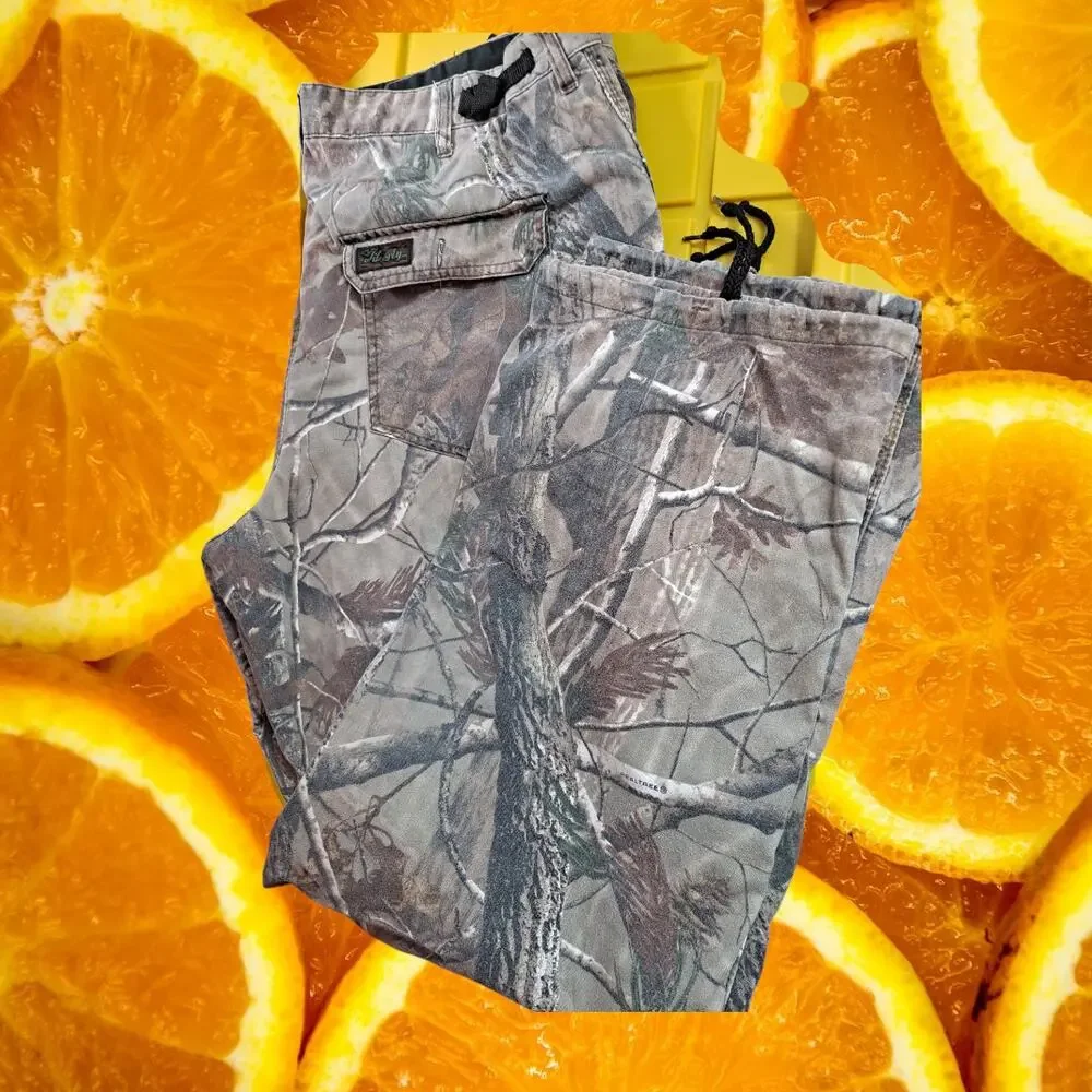 Realtree Men's Camo Baggy Straight Leg Cargo Hunting Pants Size L